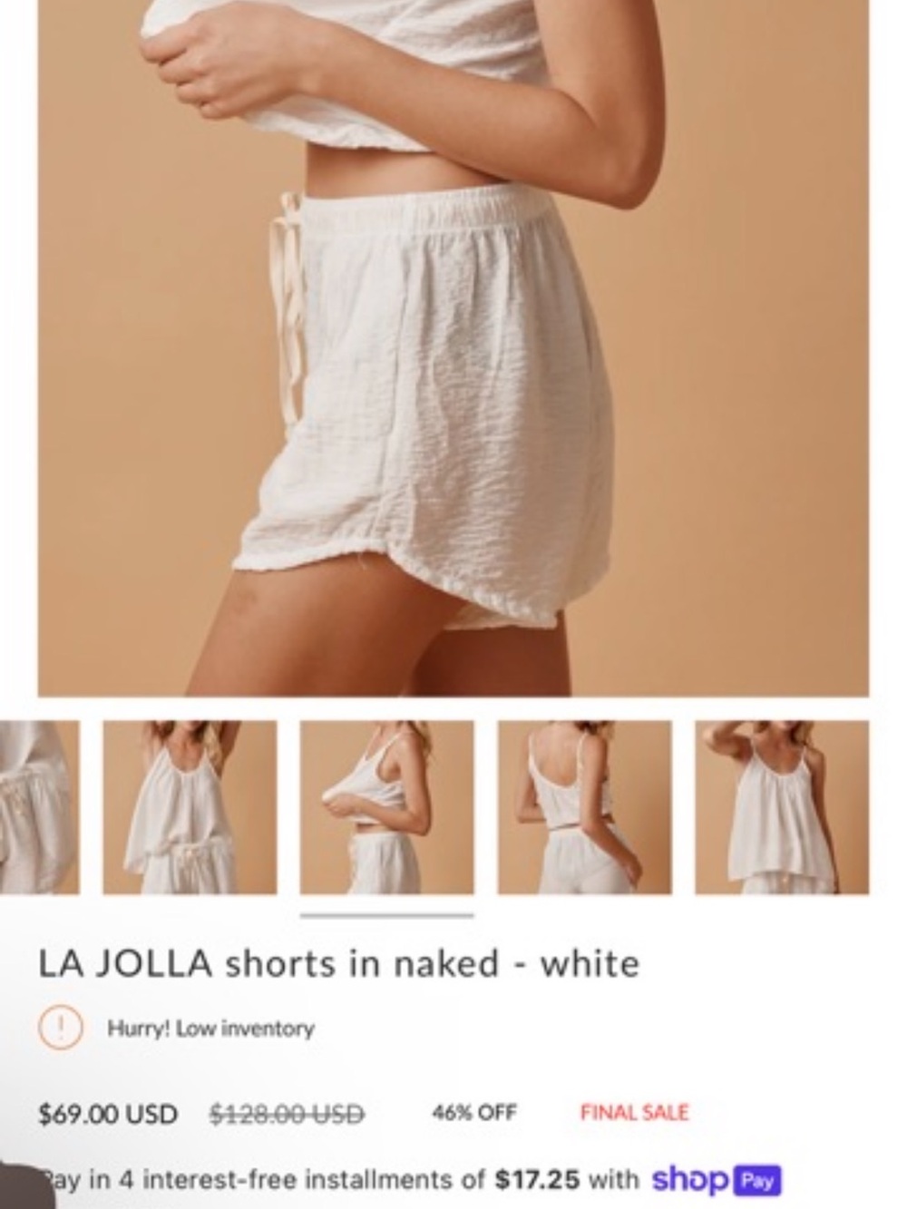 9 seed sold at Anthropologie La Jolla Shorts in Naked-White